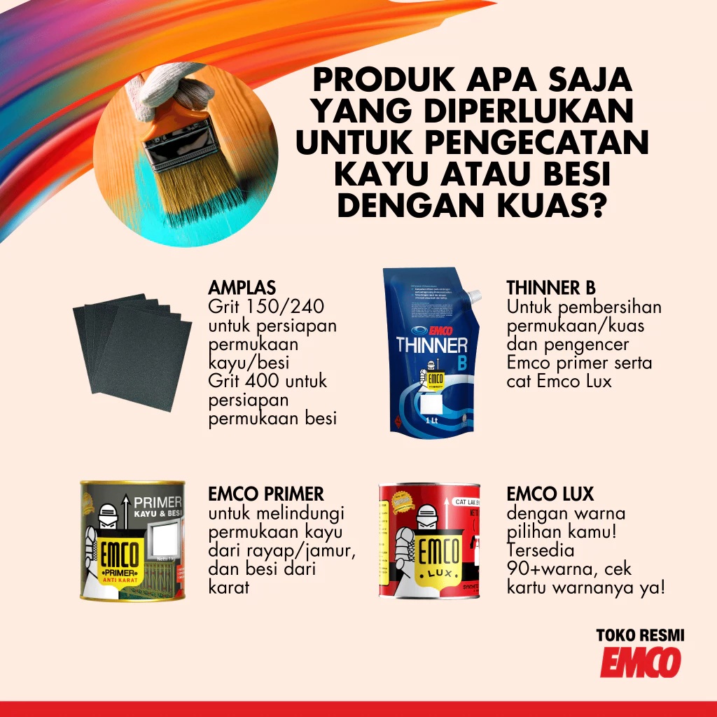 Gal-2 Emco Lux – Cat Kayu dan Besi